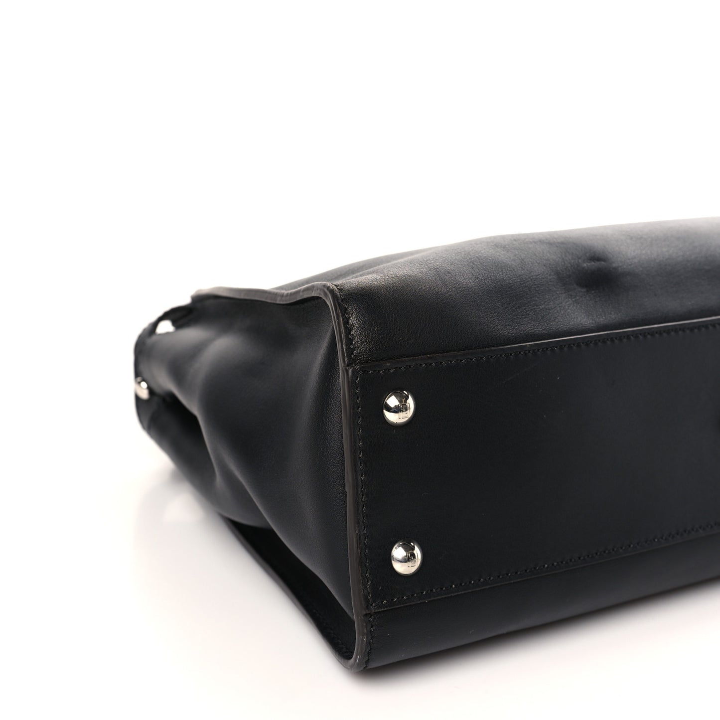 Vitello Seta Nappa Ribbon Medium Peekaboo Iconic Satchel Black Corteccia