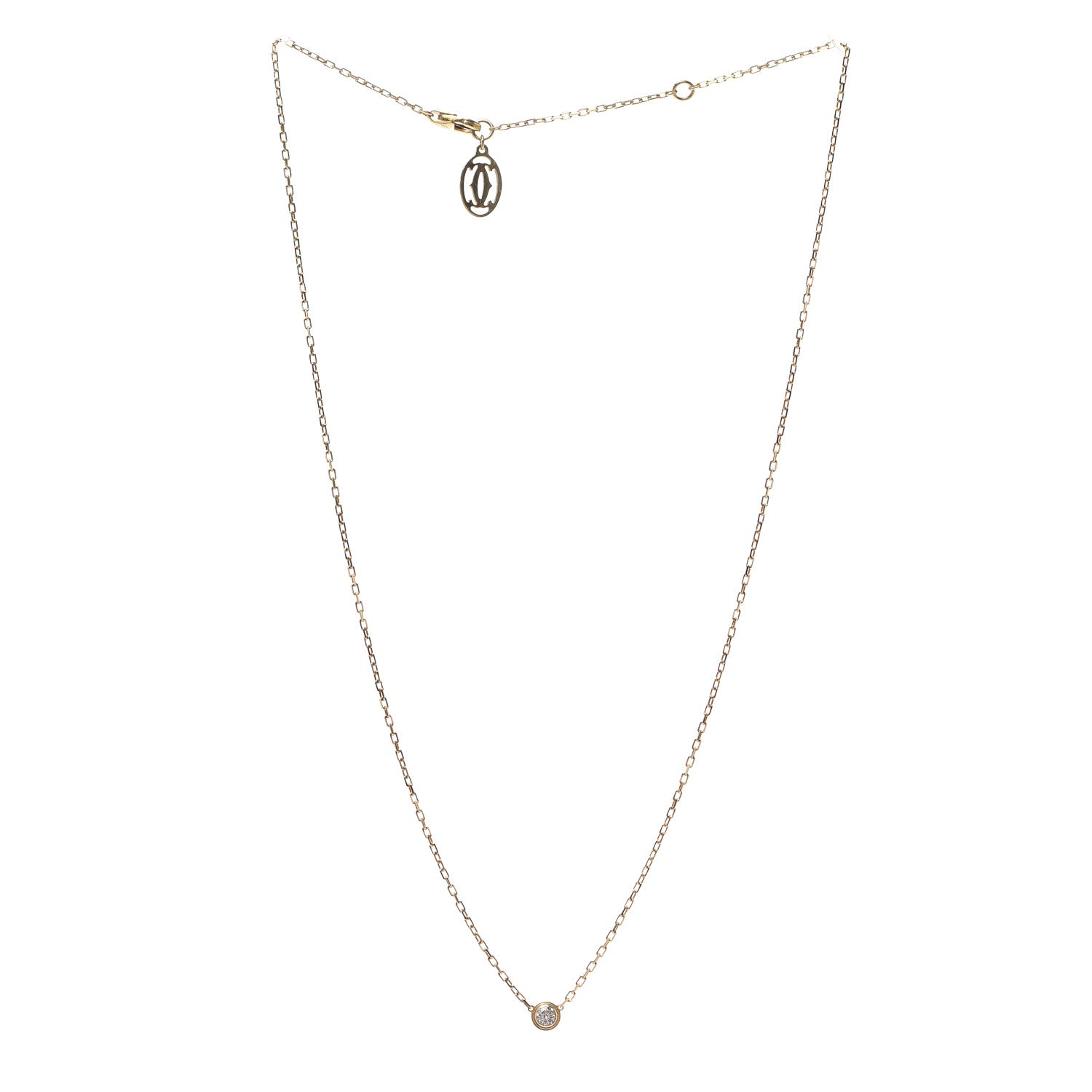 Cartier 18K Yellow Gold Diamond SM D'Amour Pendant Necklace 3 of 5