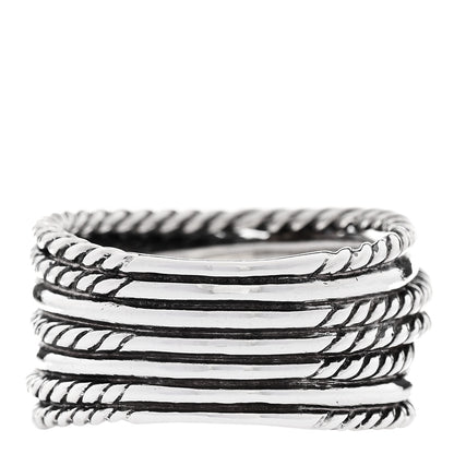 David Yurman Sterling Silver 18K Yellow Gold Double X Crossover Ring 58 8.25 3 of 5