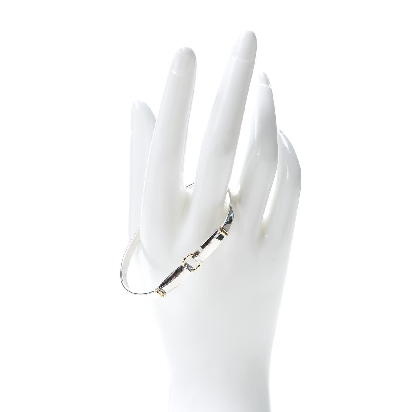 Sterling Silver 18K Yellow Gold Hook Bangle Bracelet