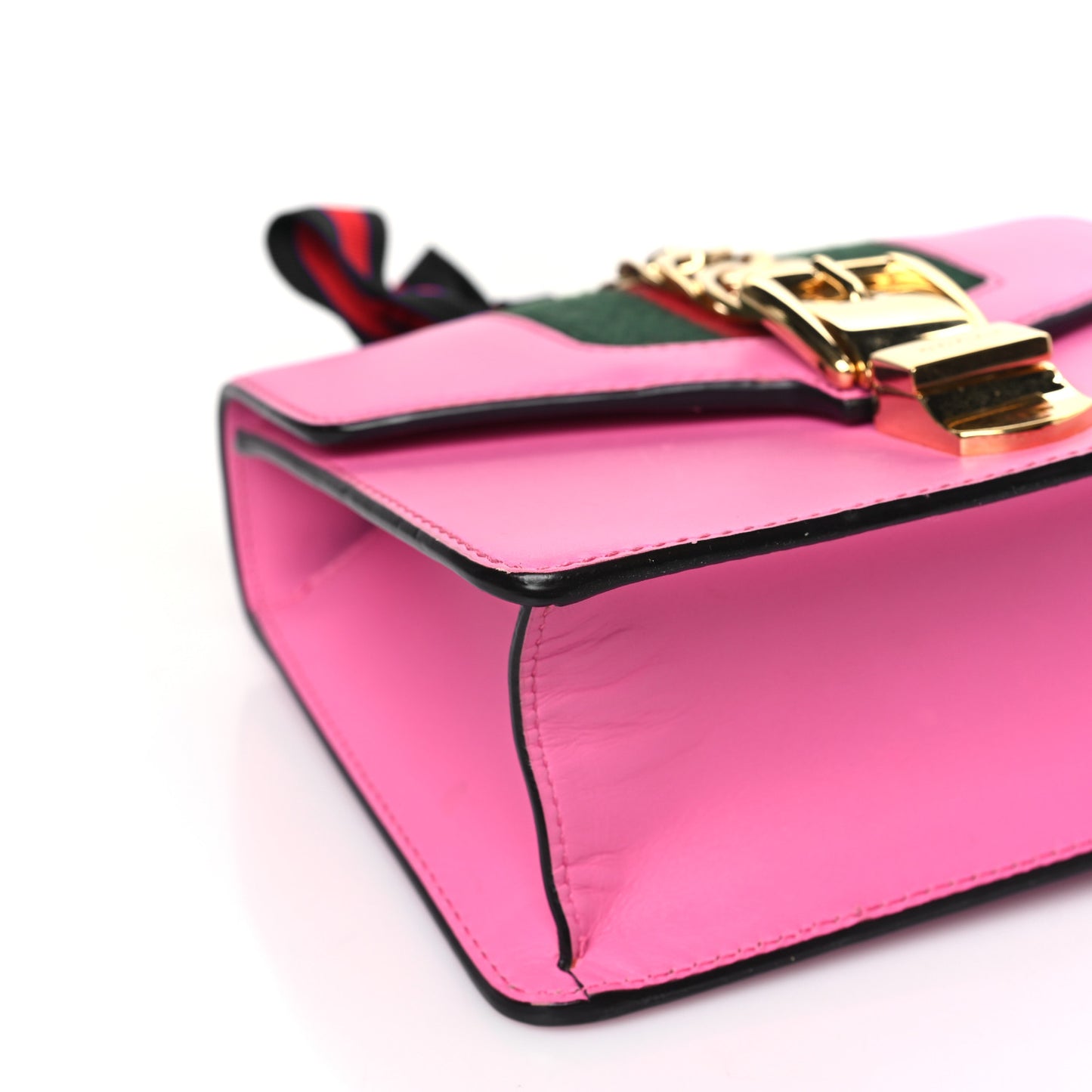 Vitello Fontanella Web Mini Sylvie Chain Shoulder Bag Pink Tropical Flower