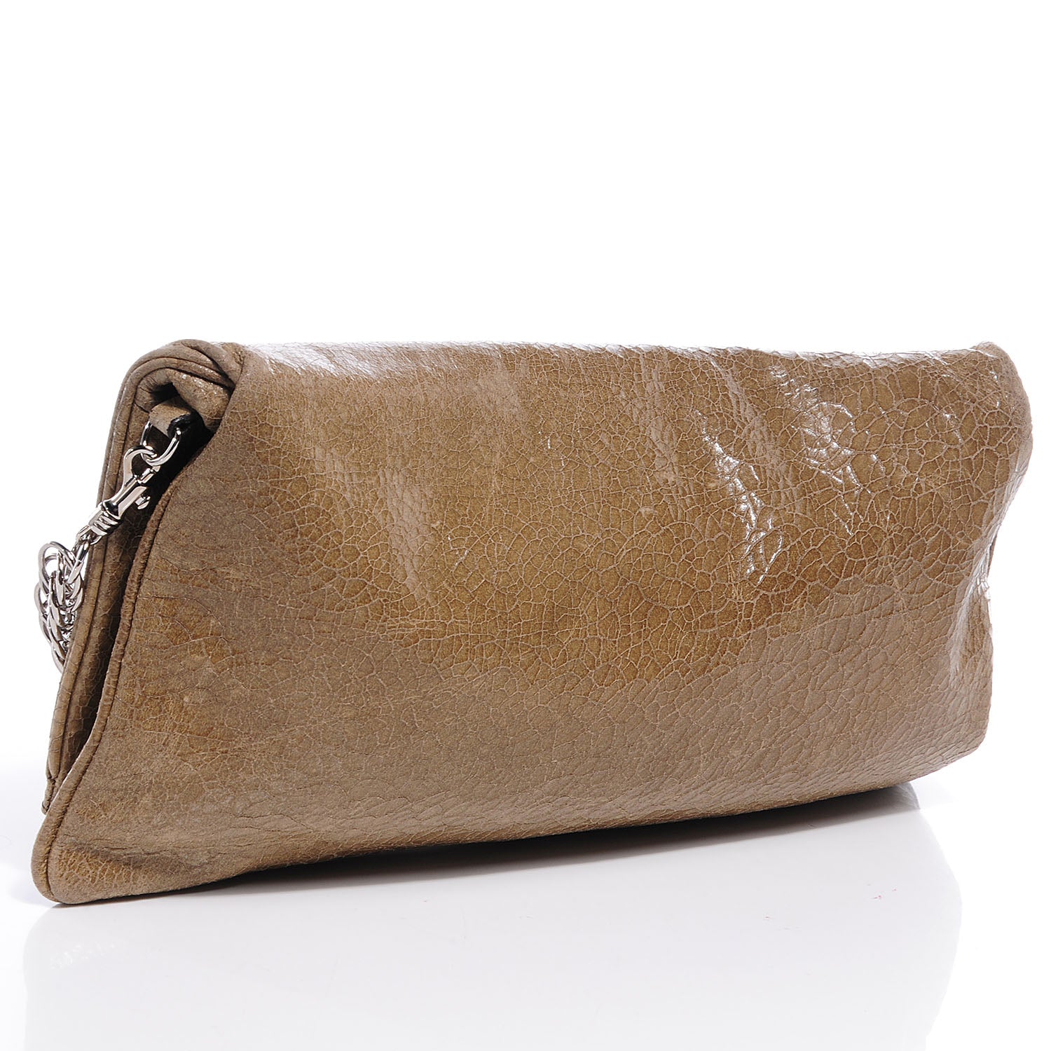 Givenchy Crackled Patent Envelope Folded Clutch Light Brown 3 of 13