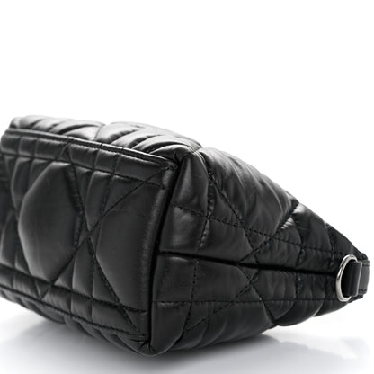 Christian Dior Calfskin Macrocannage Small Diortravel Nomad Pouch Black 10 of 10