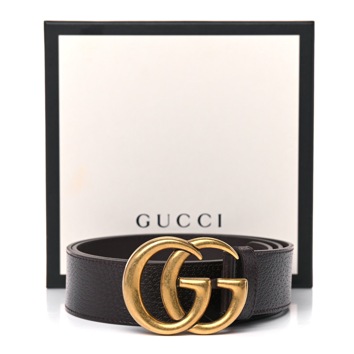 Gucci Textured Dollar Calfskin Double G 40mm Belt 90 36 Dark Cocoa 7 of 7