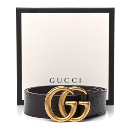 Gucci Textured Dollar Calfskin Double G 40mm Belt 90 36 Dark Cocoa 7 of 7