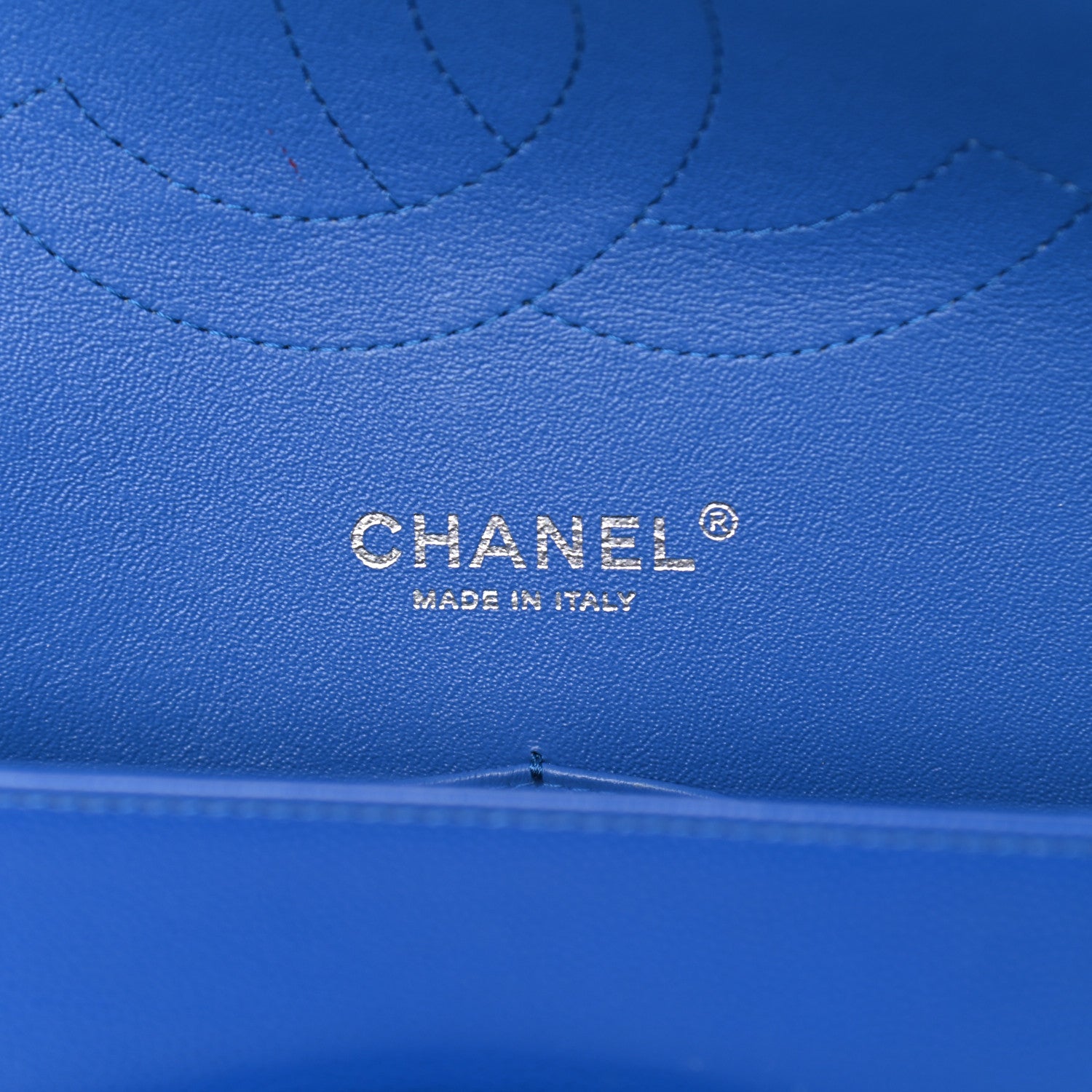 Chanel Caviar Chevron Quilted Jumbo Double Flap Blue 6 of 10