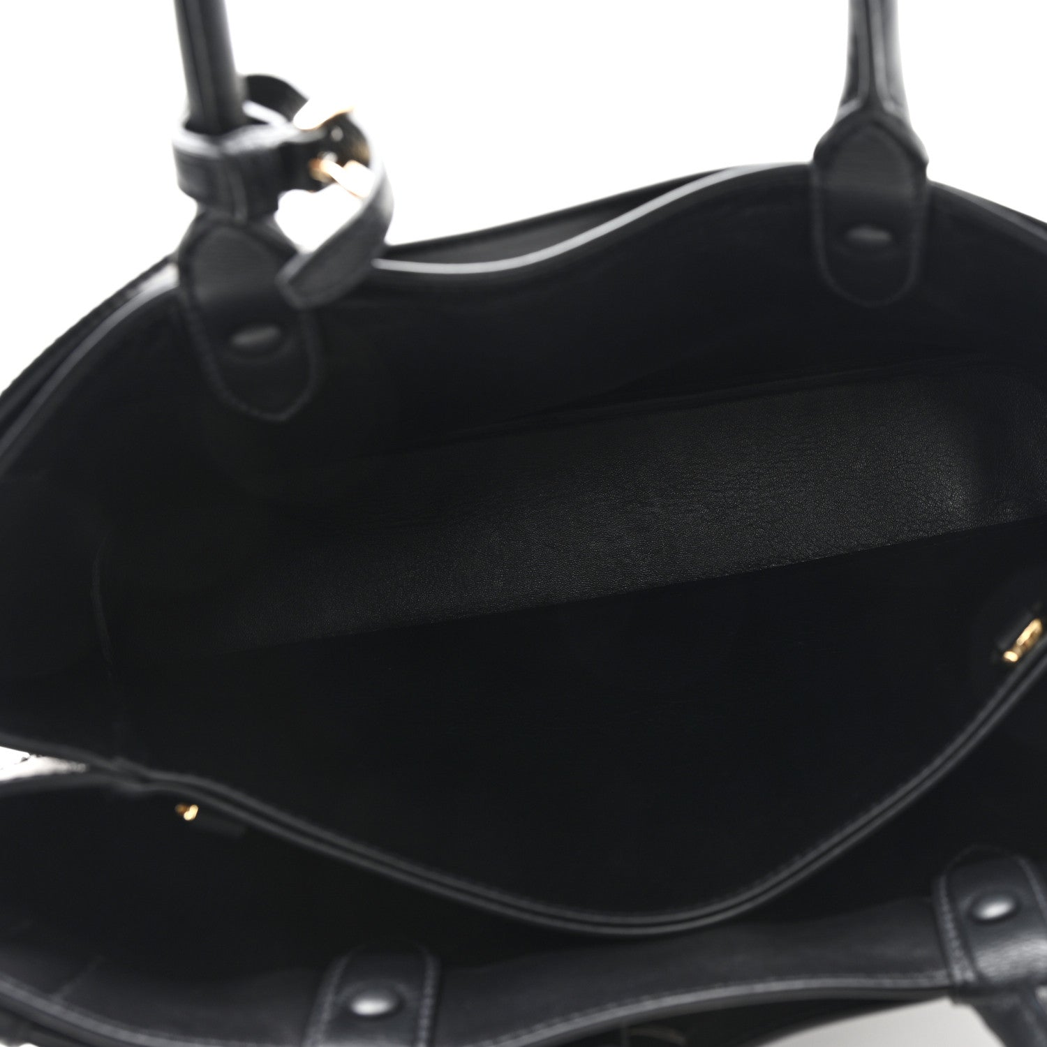 Prada Soft Grain Calfskin Studded Large Buckle Bag With Belt Black 5 of 9