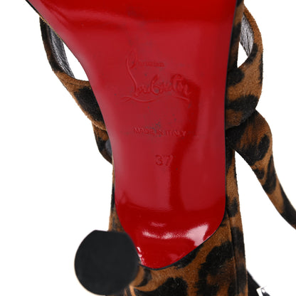 Christian Louboutin Veau Velours Taralita 85 Thong Sandals 37 Leo 8 of 13