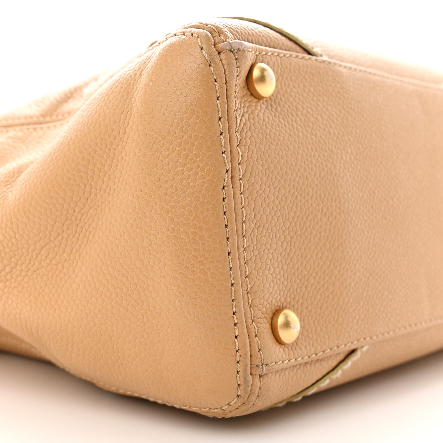 Chanel Caviar CC Stitched Medium Tote Beige 9 of 17
