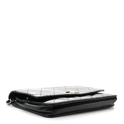 Chanel Patent Quilted Brilliant Wallet On Chain WOC Black 4 of 12