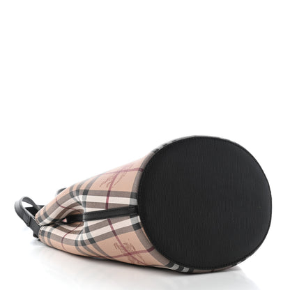 Burberry Haymarket Check Colours Small Lorne Bucket Crossbody Black 4 of 5