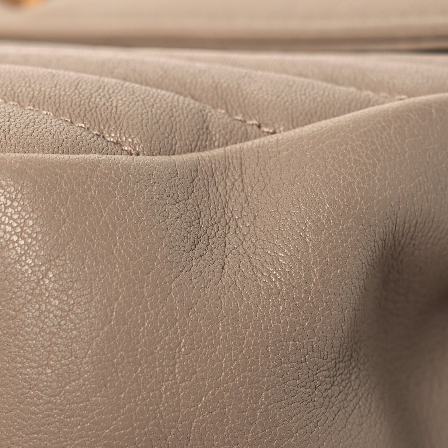 Sheepskin Matelasse Chevron Monogram Medium College Bag Dark Beige