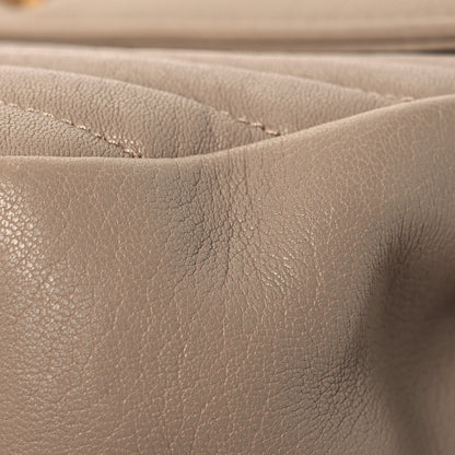 Saint Laurent Sheepskin Matelasse Chevron Monogram Medium College Bag Dark Beige 11 of 14