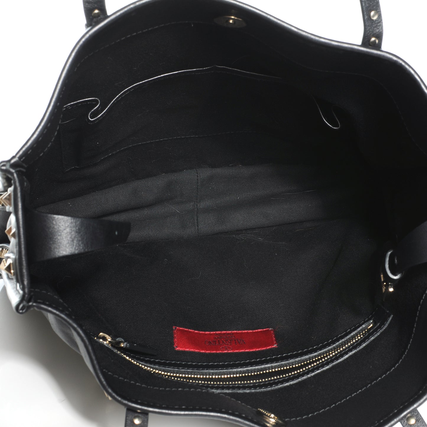 Vitello Rockstud Shopper Tote Black
