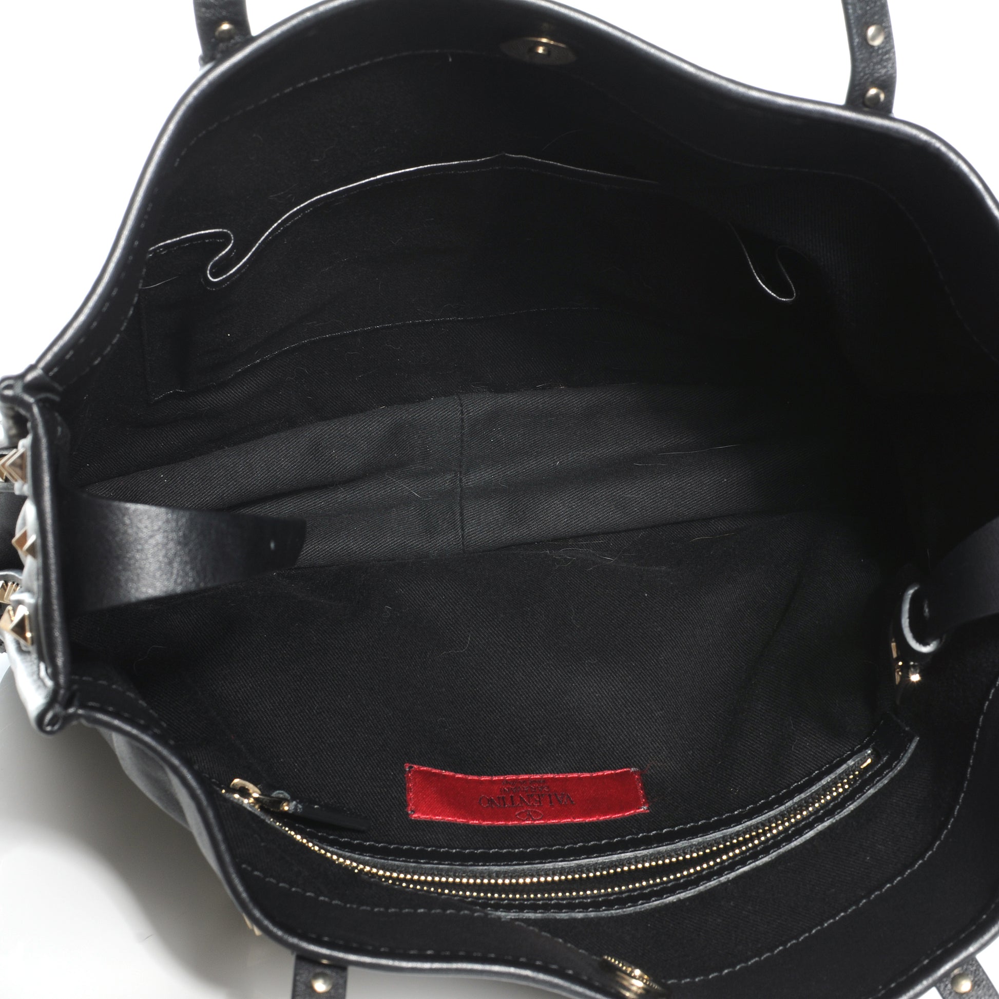 Valentino Garavani Vitello Rockstud Shopper Tote Black 8 of 8