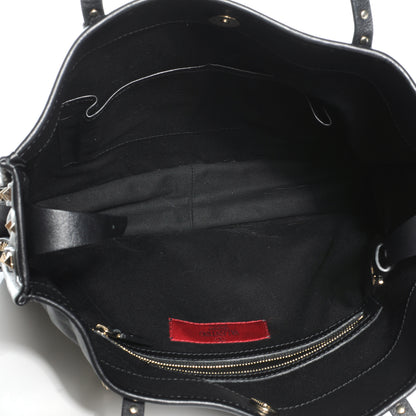 Valentino Garavani Vitello Rockstud Shopper Tote Black 8 of 8