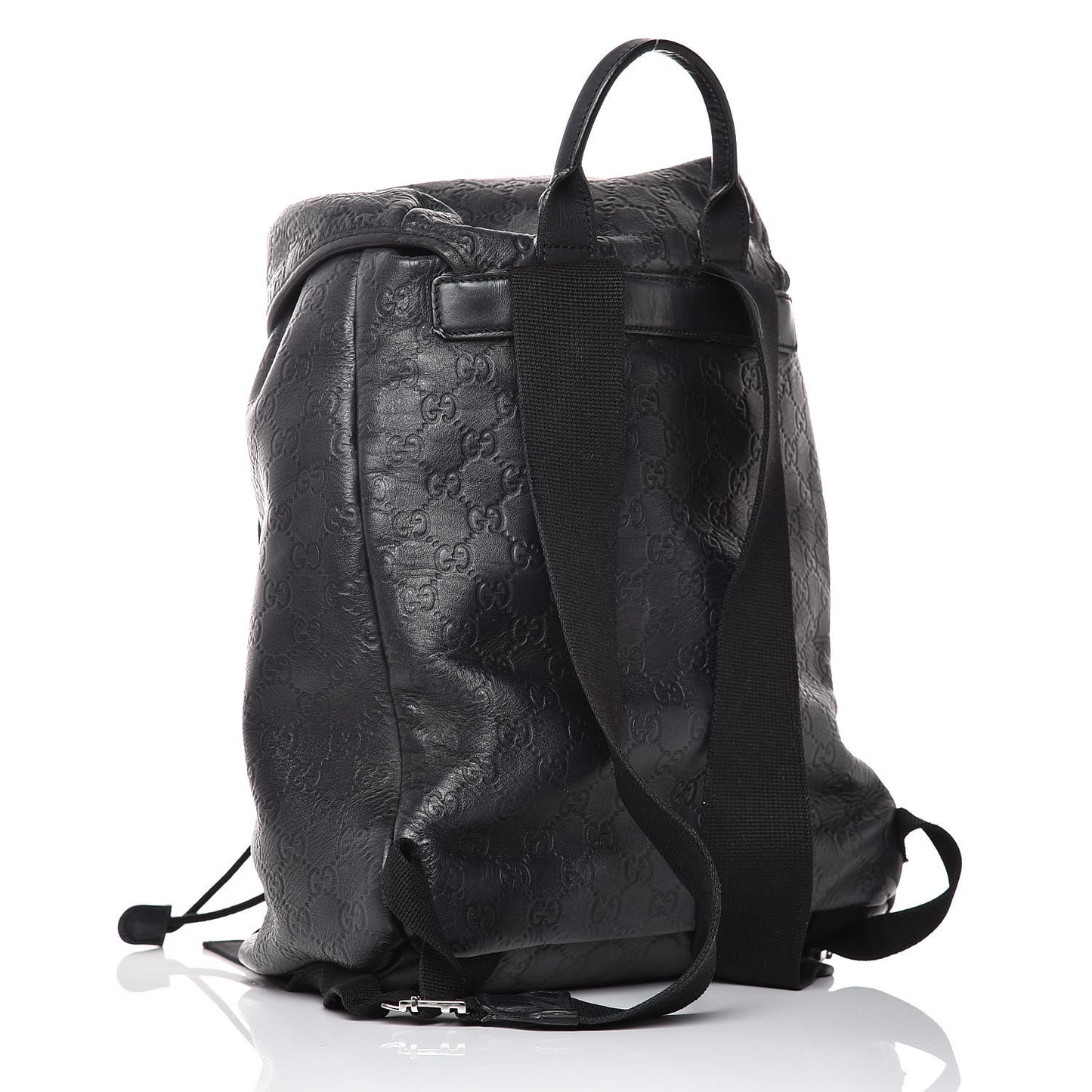 Guccissima Single Buckle Backpack Black