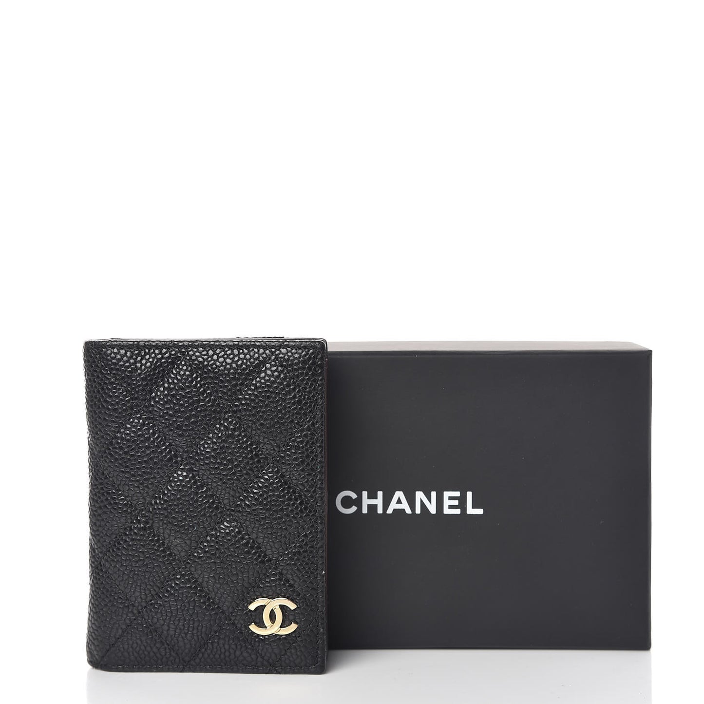 Caviar Quilted Card Holder Wallet Black