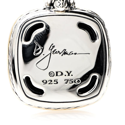 David Yurman Sterling Silver 18K Yellow Gold Black Onyx 14mm Albion Enhancer Pendant 3 of 3