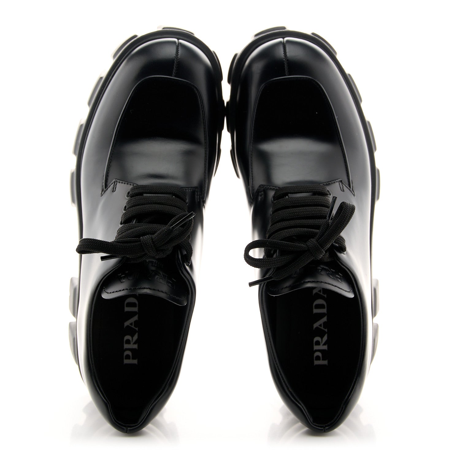 Prada Spazzolato Rois Monolith 55mm Derby Loafers 39 Black 2 of 8