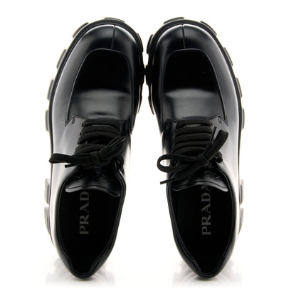 Prada Spazzolato Rois Monolith 55mm Derby Loafers 39 Black 2 of 8