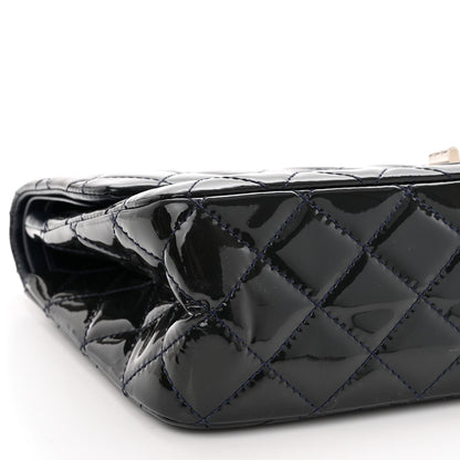 Chanel Distressed Patent Quilted 2.55 Reissue 227 Flap Dark Blue 9 of 10