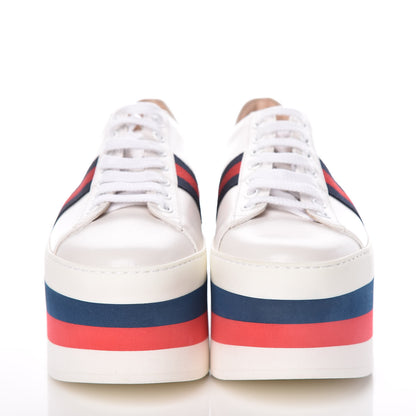 Gucci Calfskin Peggy Platform Sneakers 39.5 White 2 of 11