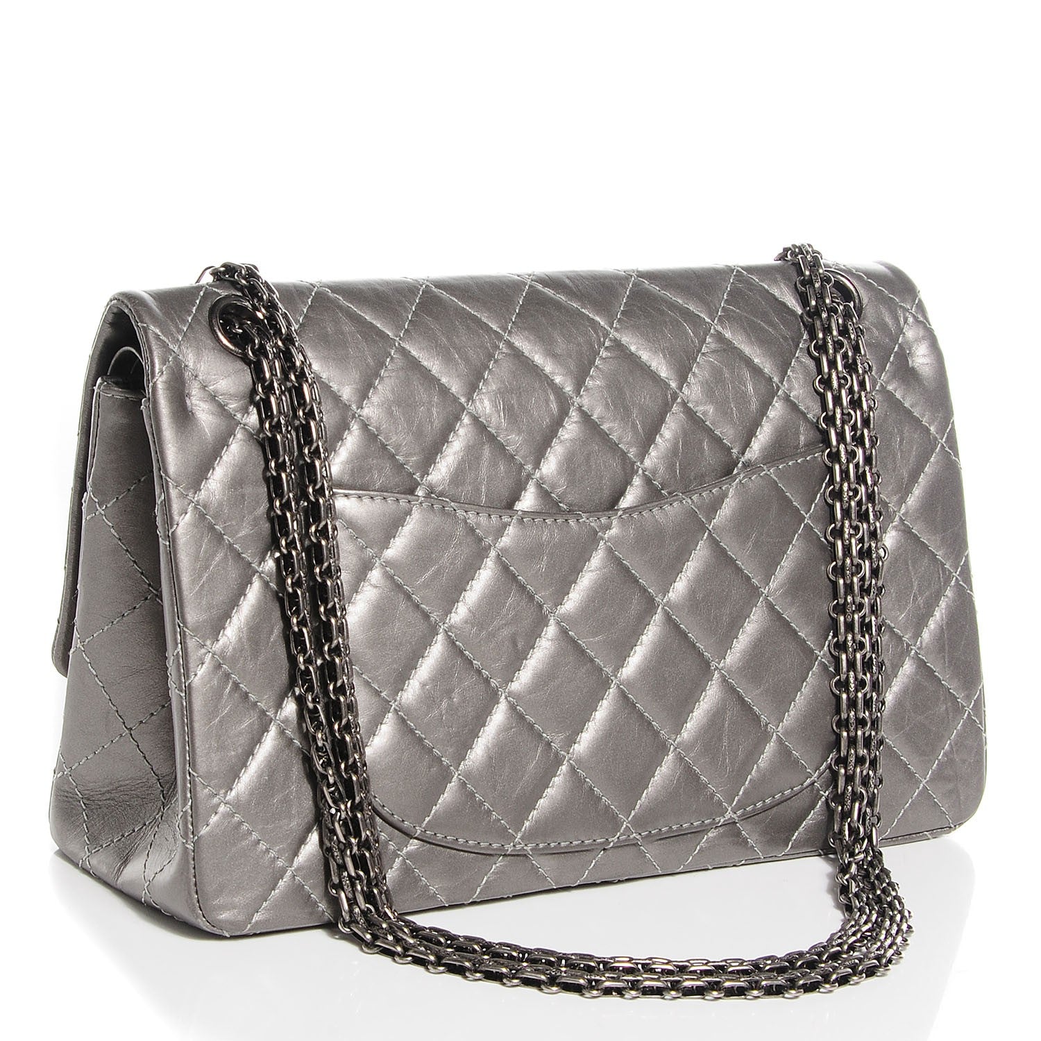 Chanel Metallic Calfskin 2.55 Reissue 226 Flap Grey 2 of 7