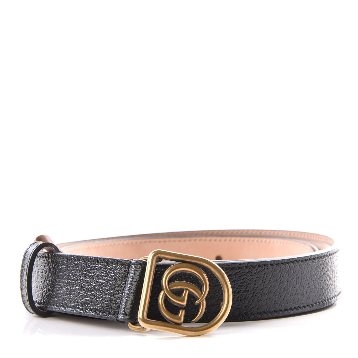 Gucci Calfskin Framed Double G Belt 110 44 Black 1 of 5