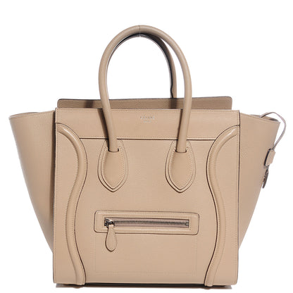 Celine Drummed Calfskin Mini Luggage Dune 1 of 9