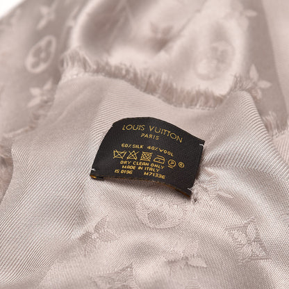Louis Vuitton Wool Silk Monogram Shawl Beige 3 of 5