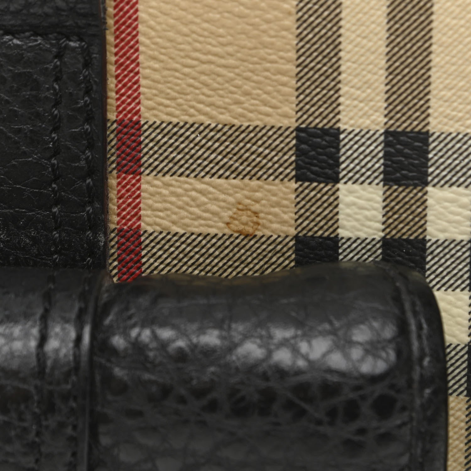 Burberry Haymarket Check Buckle Satchel Black 11 of 14