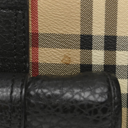 Burberry Haymarket Check Buckle Satchel Black 11 of 14