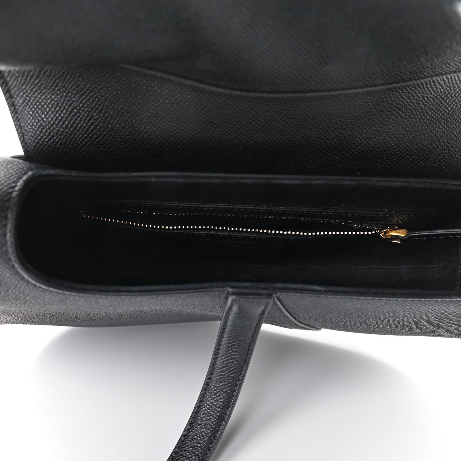 Christian Dior Grained Calfskin Saddle Bag Black 5 of 9