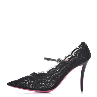 Gucci Lace Pizzo Venice Pumps 39 Black 1 of 7