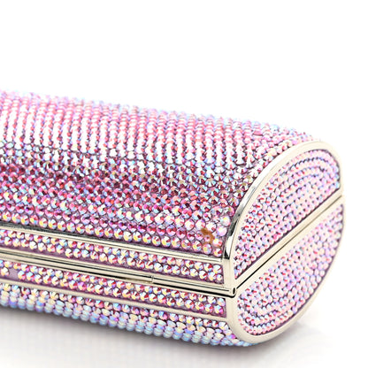 Judith Leiber Swarovski Crystal Minaudiere Clutch Pink 9 of 10