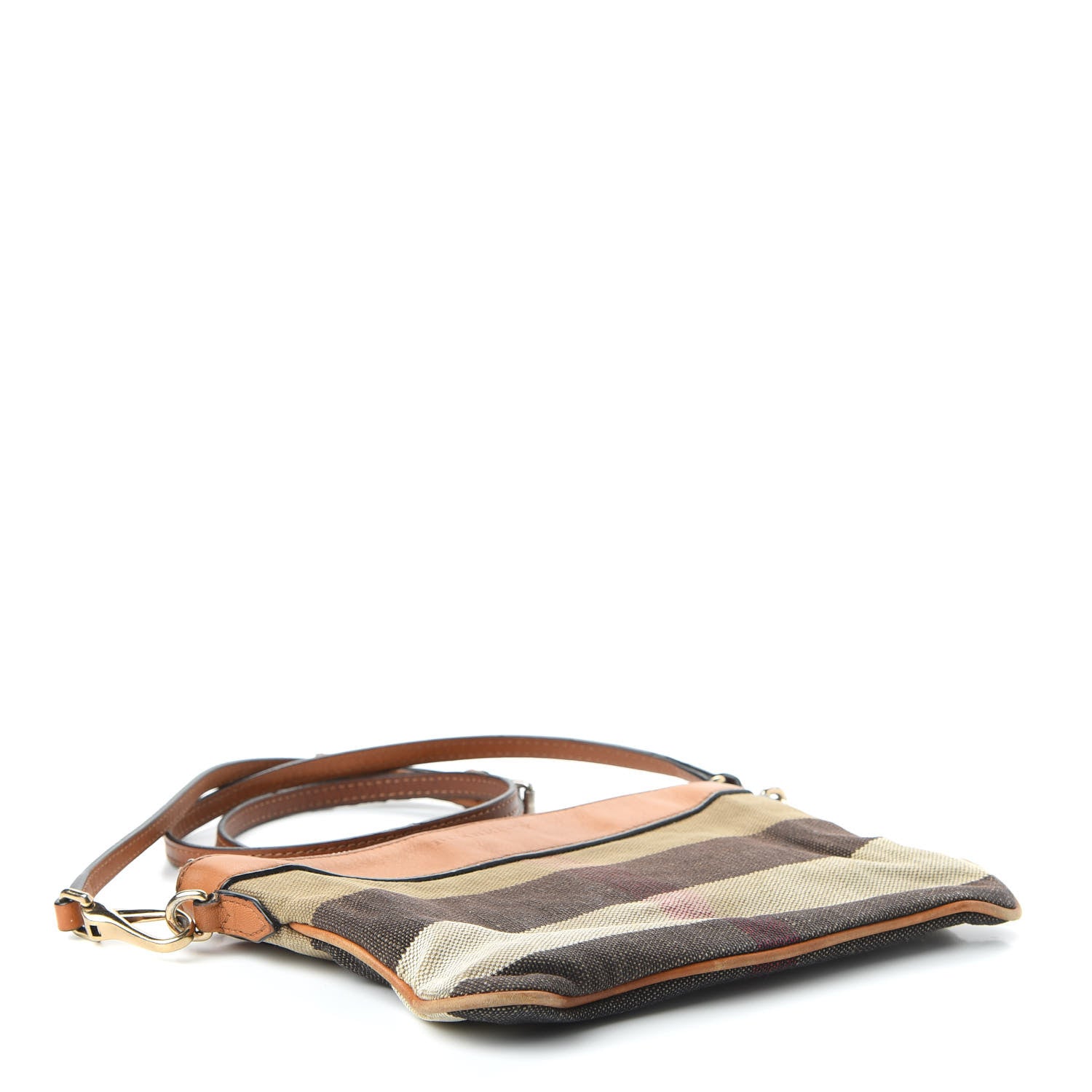 Burberry Mega Check Peyton Crossbody Clutch Bag Saddle Brown 4 of 10