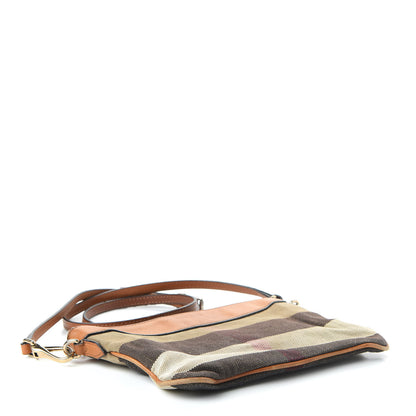 Burberry Mega Check Peyton Crossbody Clutch Bag Saddle Brown 4 of 10