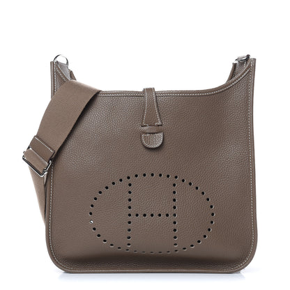 Hermes Taurillon Clemence Evelyne III PM Etoupe 1 of 10