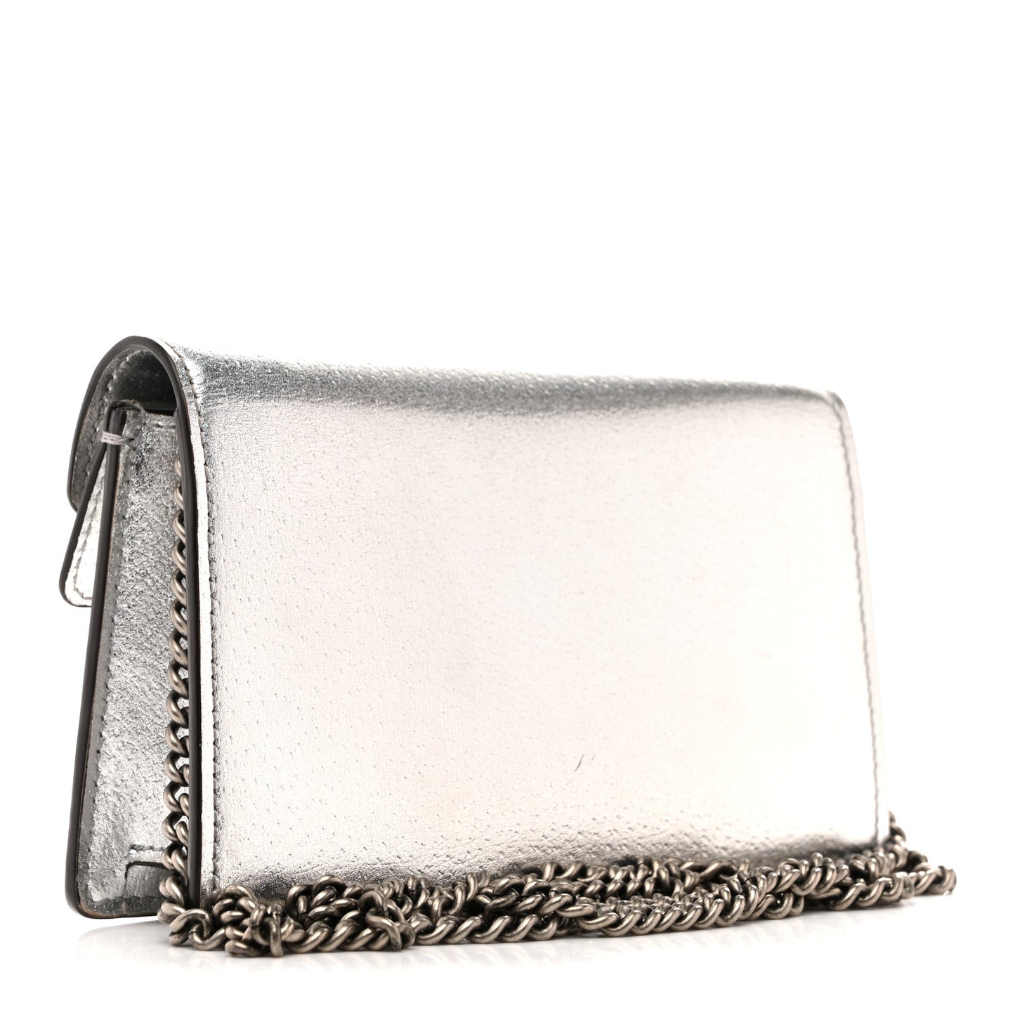 Metallic Calfskin Super Mini Dionysus Shoulder Bag Silver