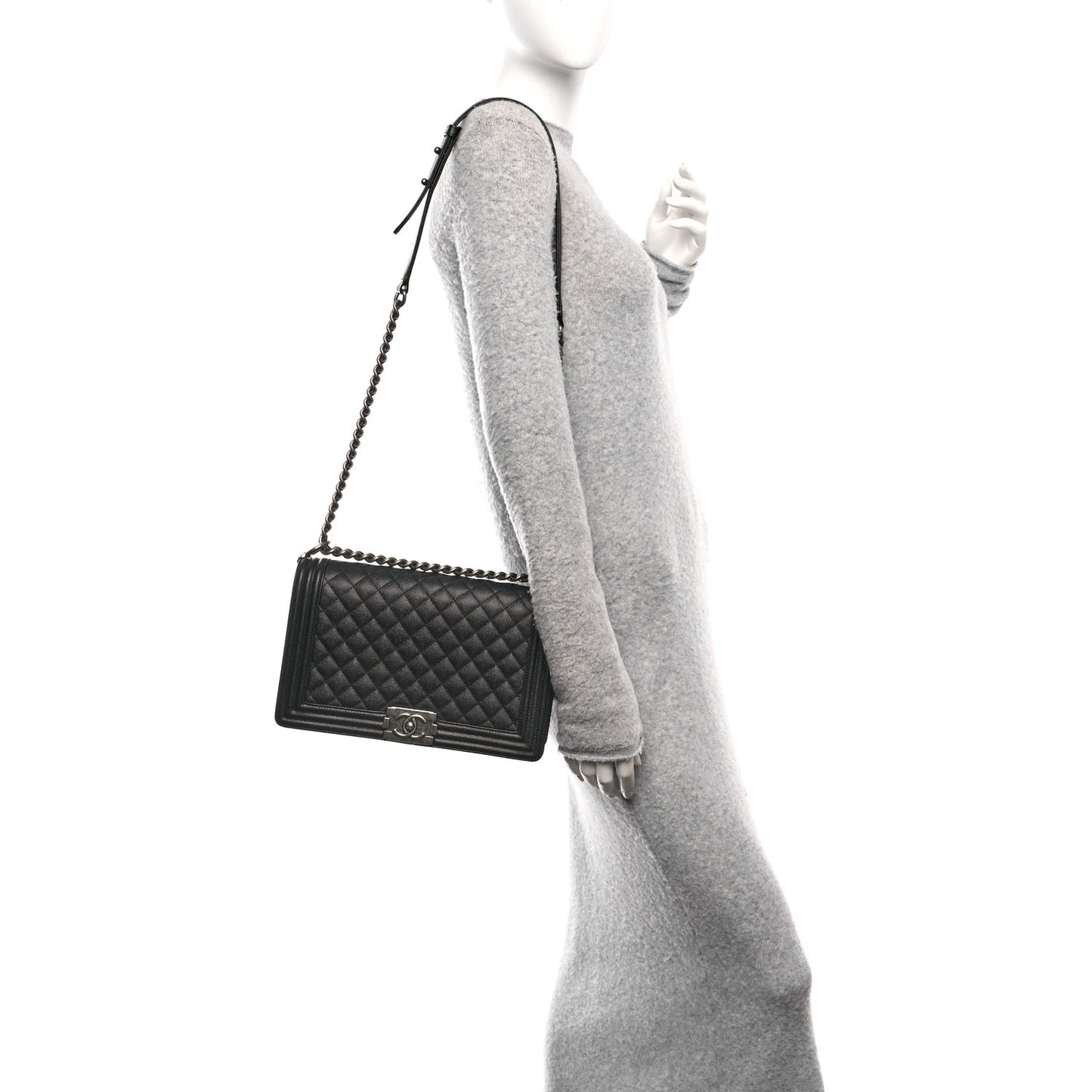 Caviar Quilted New Medium Boy Flap Black