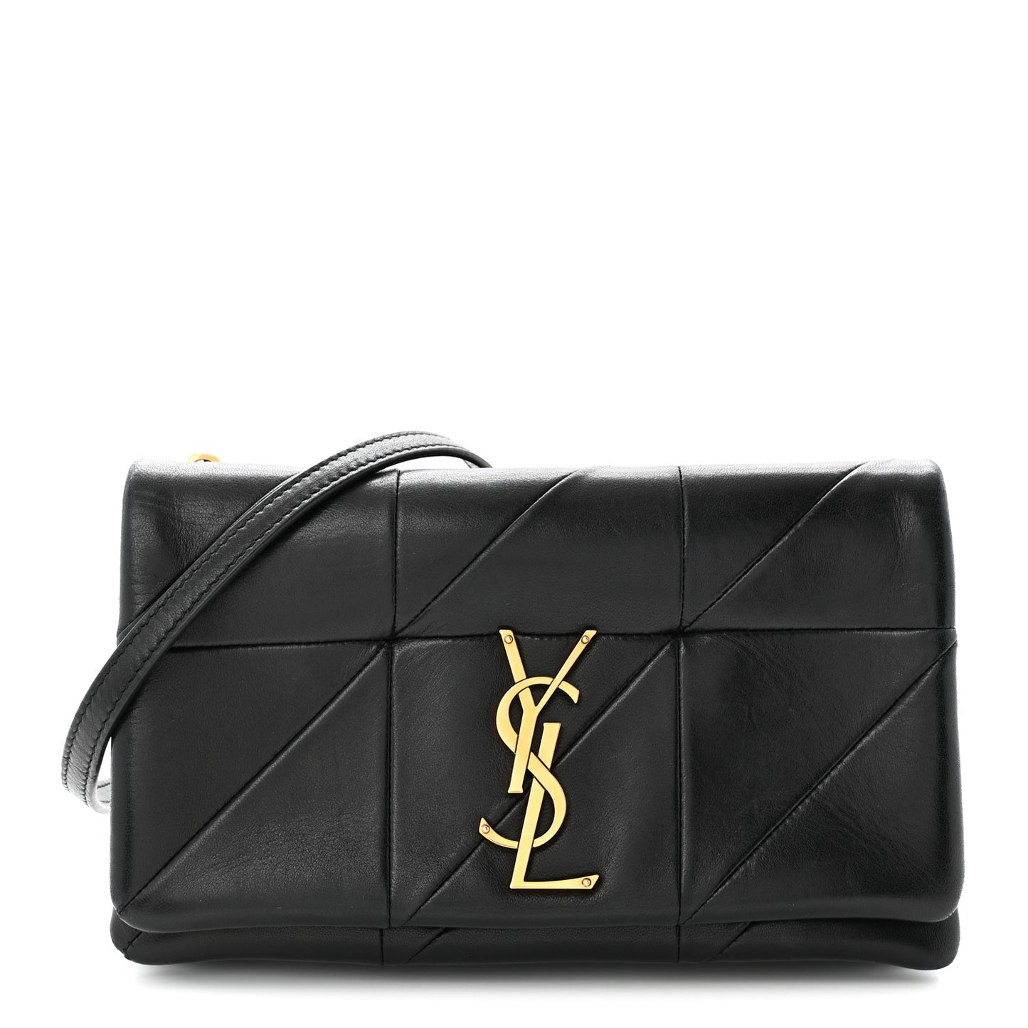 Lambskin Patchwork Monogram Jamie Chain Wallet Black