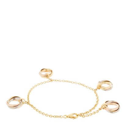 Cartier 18K Pink Yellow White Gold Trinity Charm Bracelet 2 of 5