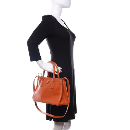 Prada Saffiano Small Galleria Double Zip Tote Papaya 3 of 10