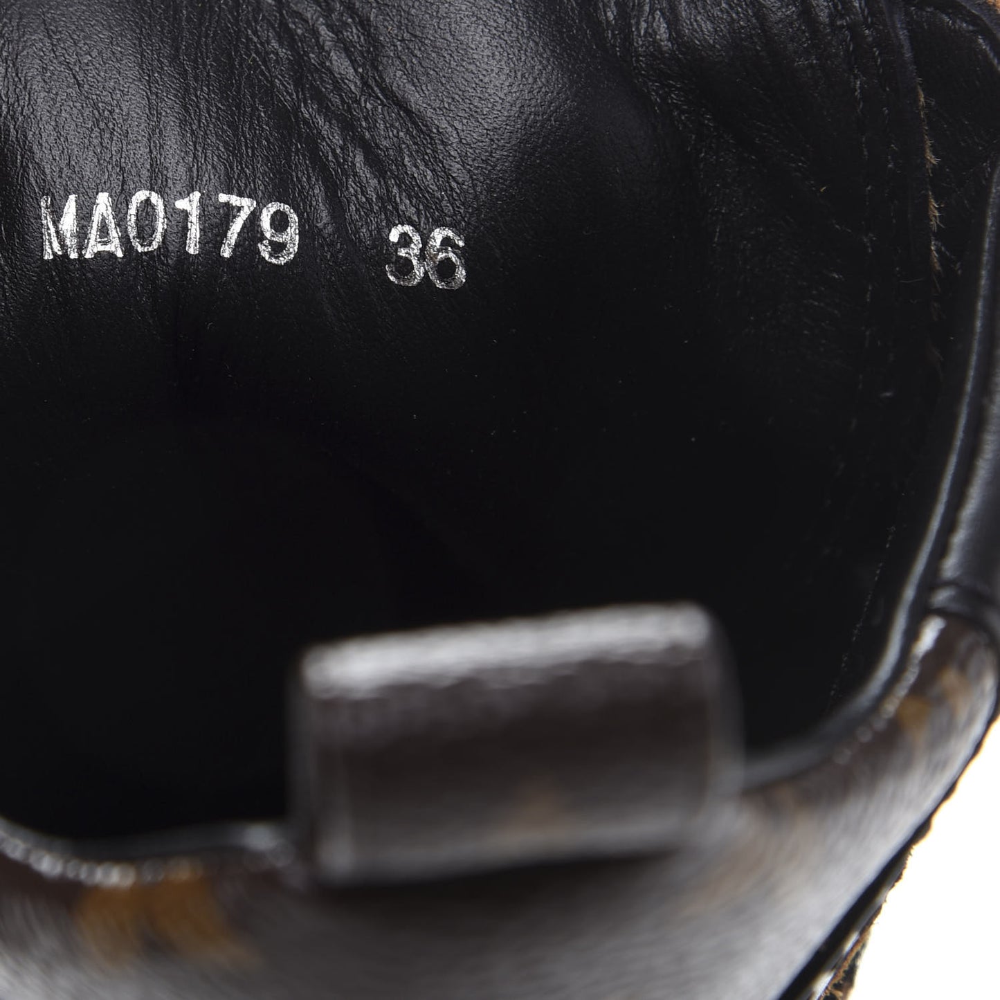 Suede Calfskin Monogram Laureate Platform Desert Boots 36 Cognac