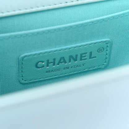 Chanel Iridescent Lambskin Chevron Quilted Medium Boy Flap Turquoise 6 of 10