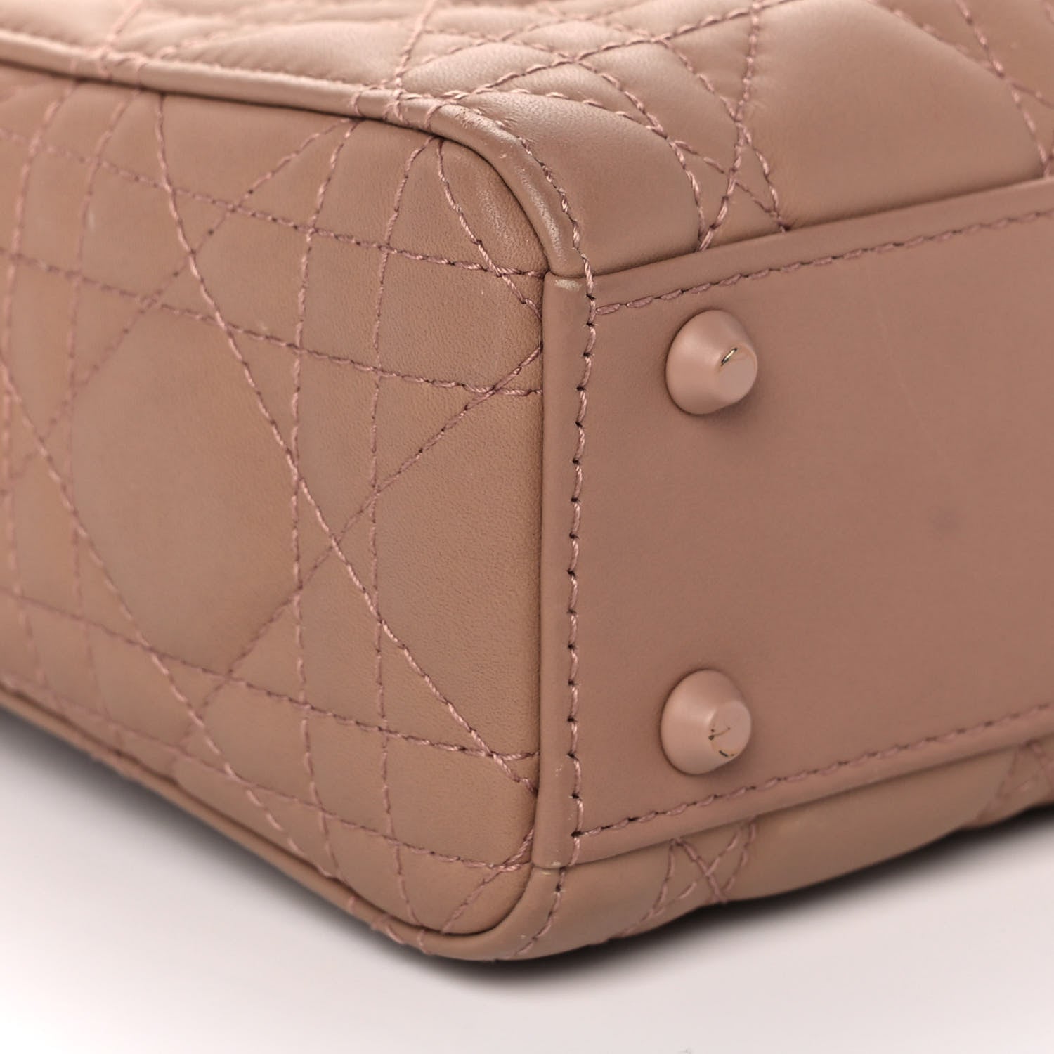 Christian Dior Ultra Matte Calfskin Cannage Mini Lady Dior Light Beige 8 of 15