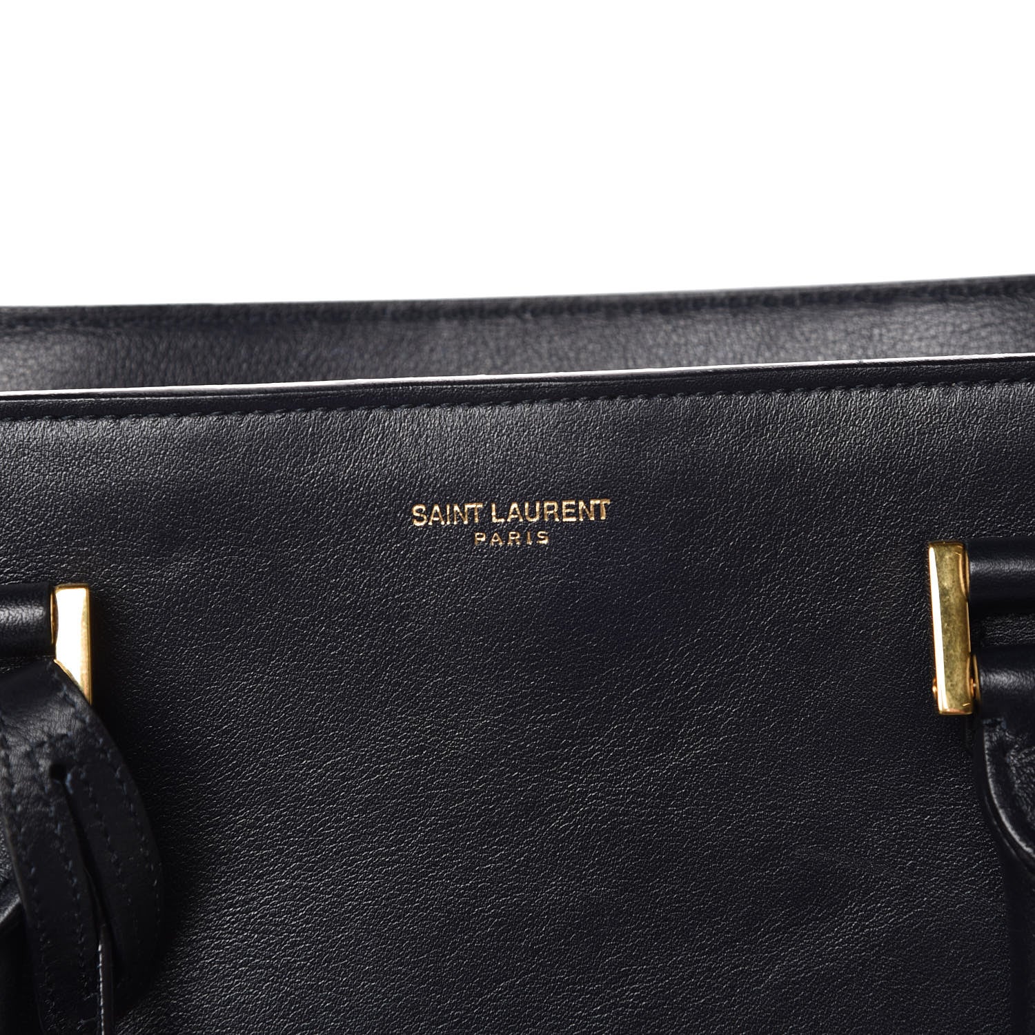 Saint Laurent Calfskin Medium Monogram Cabas Navy 7 of 12