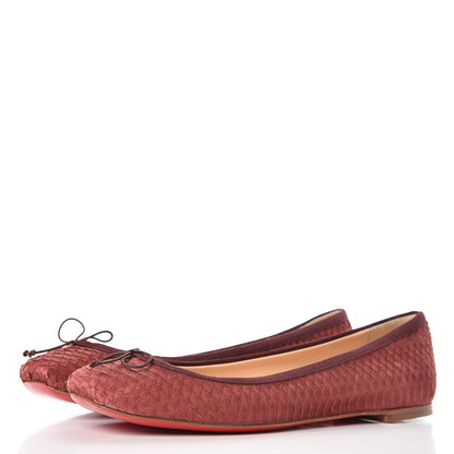 Christian Louboutin Watersnake Nubuck Rosella Flats 36.5 Red 3 of 13