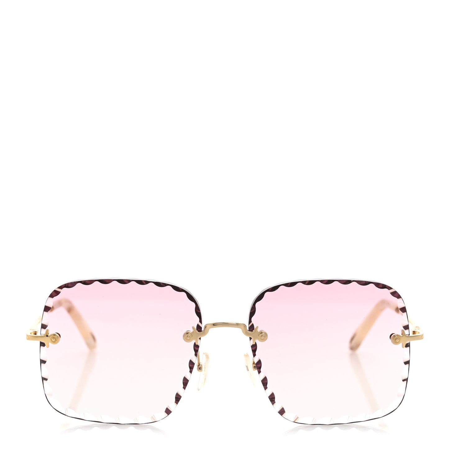 Rosie Bevelled Round Sunglasses CE161S Gold Gradient Pink